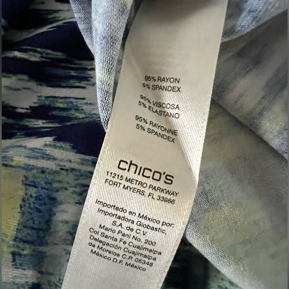 Chicos Hailey Hanky Blue Maxi Skirt Ikat Print Stretch Knit Size 2 Large/Xl EUC - Picture 10 of 13